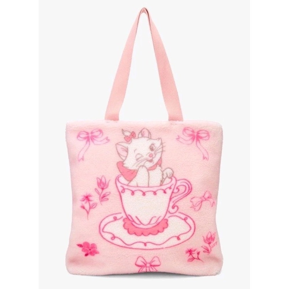 NEW Her Universe Disney The Aristocats Marie Plush Sherpa Pink Tote Bag 15x4x15